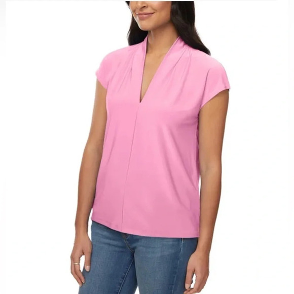 Buffalo Ladies' V-Neck Short Sleeve Blouse - Picture 2 of 13